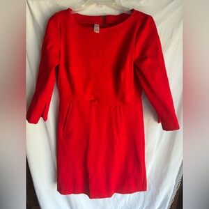 Spanx The Perfect A-line 3/4 Sleeve Shift Dress in True Red Size medium